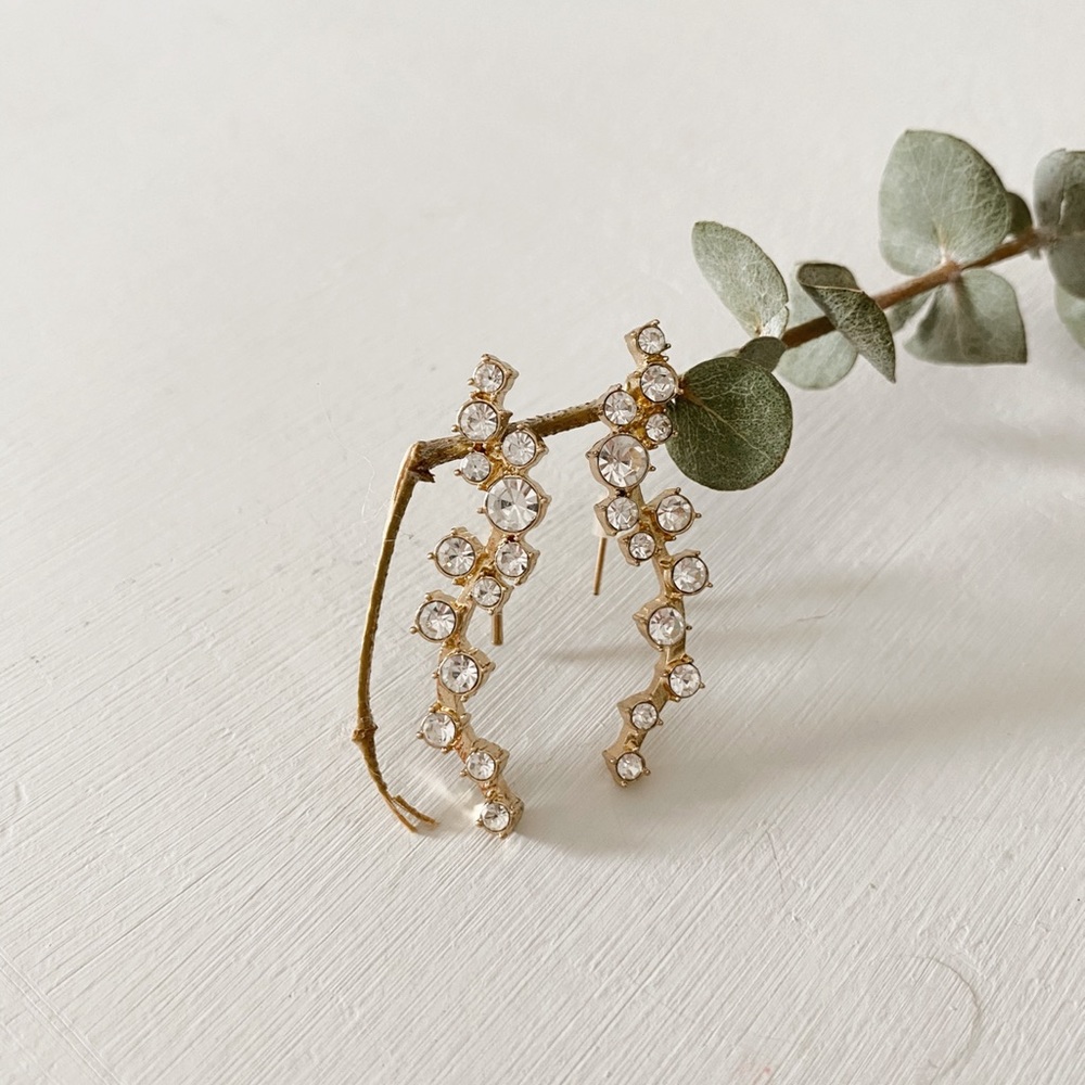 BaubleBar Crystal Drop Crawler Earrings